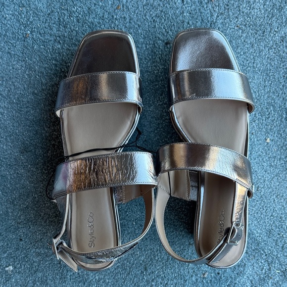 Style & Co. Shoes - Style &Co platform rose gold sandals size 10